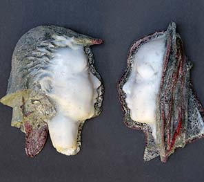 Skulpturen Köpfe aus Glas in Pate de Verre Technik